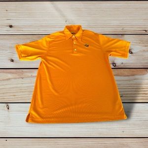 Greg Norman Play Dry Mens Size Medium Polo Shirt Yellow Golf Embroidered
